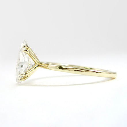 Lab Create Moissanite Solitaire Oval Cut Promise Ring