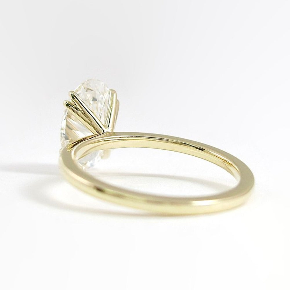 Oval Cut Solitaire Double Claw Prong Moissanite Proposal Ring
