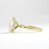 Hidden Accent Colorless Moissanite Oval Cut Ring