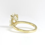 Hidden Accent Colorless Moissanite Oval Cut Ring