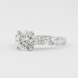 Moissnaite Round Cut Seven Stone Engagement Ring