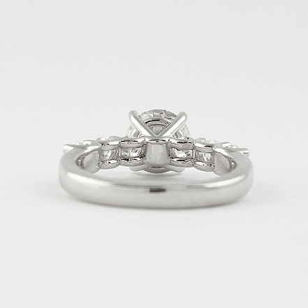 Moissnaite Round Cut Seven Stone Engagement Ring