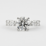 Moissnaite Round Cut Seven Stone Engagement Ring