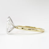 Five Prong Two Tone Moissanite Pear Cut Solitaire Ring
