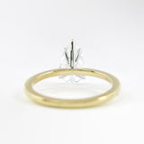 Five Prong Two Tone Moissanite Pear Cut Solitaire Ring