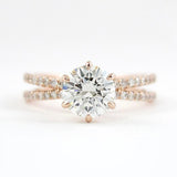 Moissanite Round Cut Crisscross Diamond Ring For Her