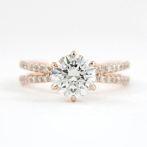 Moissanite Round Cut Crisscross Diamond Ring For Her