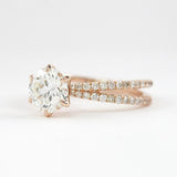 Moissanite Round Cut Crisscross Diamond Ring For Her