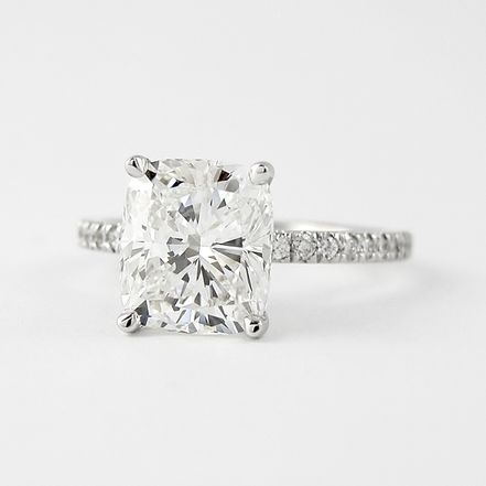 Cushion Cut Moissanite Pave Set Diamond Ring For Women