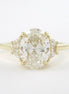 Moissanite Oval & Half Moon Cut Three Stone Ring
