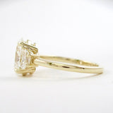 Moissanite Oval & Half Moon Cut Three Stone Ring