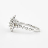 Double Halo Cushion Cut Moissanite Diamond Ring