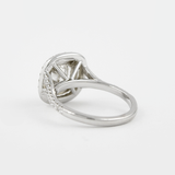 Double Halo Cushion Cut Moissanite Diamond Ring
