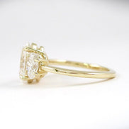 Moissanite Oval Cut Three Stone Wedding Ring