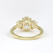 Moissanite Oval Cut Three Stone Wedding Ring