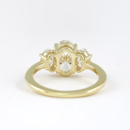 Moissanite Oval Cut Three Stone Wedding Ring