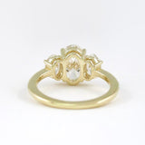 Moissanite Oval Cut Three Stone Wedding Ring