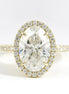 D Color Lab Created Diamond Oval Cut Halo Wedding Ring