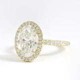 D Color Lab Created Diamond Oval Cut Halo Wedding Ring