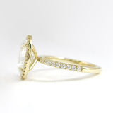 D Color Lab Created Diamond Oval Cut Halo Wedding Ring