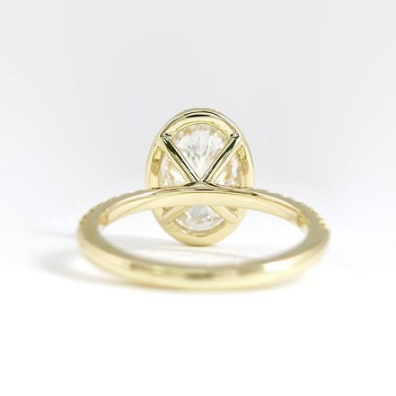 D Color Lab Created Diamond Oval Cut Halo Wedding Ring