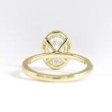 D Color Lab Created Diamond Oval Cut Halo Wedding Ring