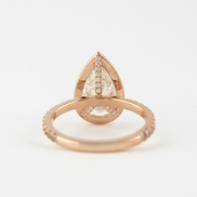 Moissanite Pear Cut Open Gallery & Halo Setting Diamond Ring