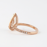 Moissanite Pear Cut Open Gallery & Halo Setting Diamond Ring