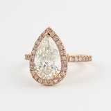 Moissanite Pear Cut Open Gallery & Halo Setting Diamond Ring