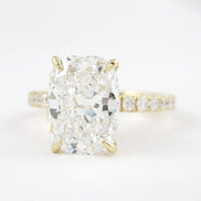 Cushion Cut Pave Set Moissanite Wedding Ring