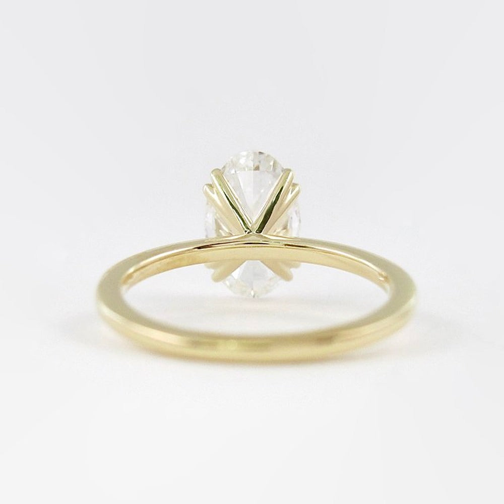 Oval Cut Solitaire Double Claw Prong Moissanite Proposal Ring
