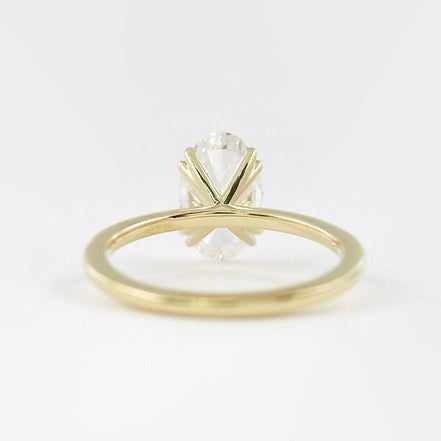 Lab Create Moissanite Solitaire Oval Cut Promise Ring