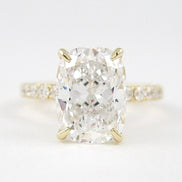 Cushion Cut Pave Set Moissanite Wedding Ring