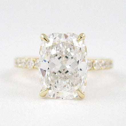 Cushion Cut Pave Set Moissanite Wedding Ring