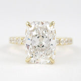 Cushion Cut Pave Set Moissanite Wedding Ring