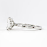 Cushion Cut Hidden Halo Moissanite Diamond Ring