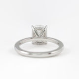 Cushion Cut Hidden Halo Moissanite Diamond Ring