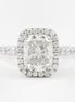 Vintage Halo Cushion Cut Moissanite Wedding Proposal Ring