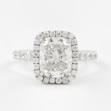 Vintage Halo Cushion Cut Moissanite Wedding Proposal Ring
