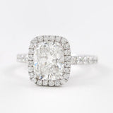 Vintage Halo Cushion Cut Moissanite Wedding Proposal Ring