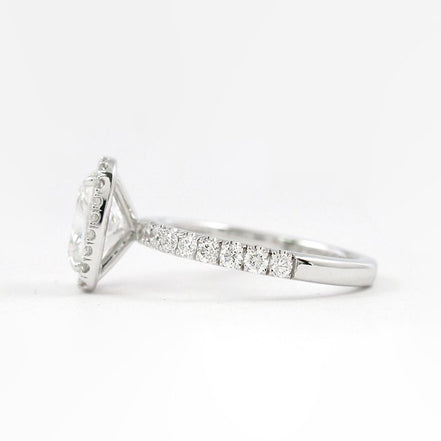 Vintage Halo Cushion Cut Moissanite Wedding Proposal Ring
