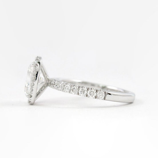 Vintage Halo Cushion Cut Moissanite Wedding Proposal Ring
