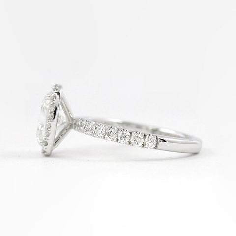 Vintage Halo Cushion Cut Moissanite Wedding Proposal Ring