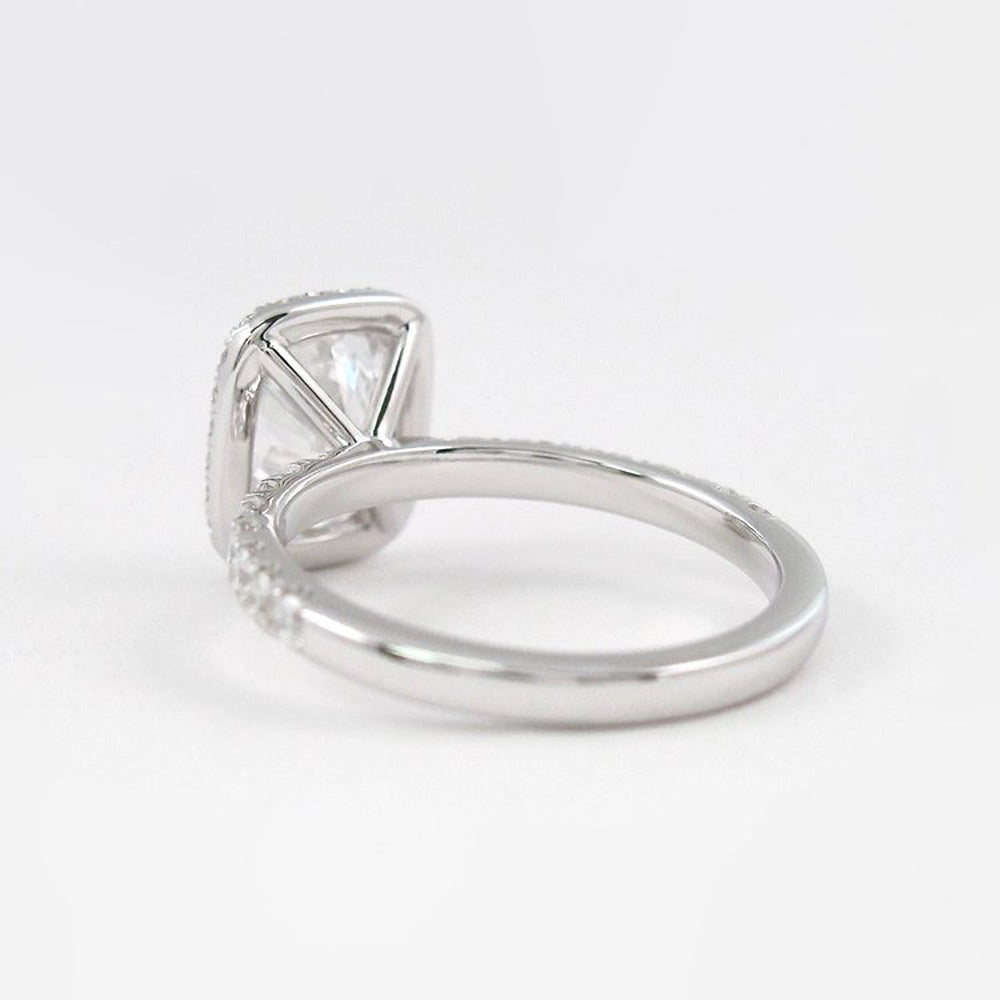 Vintage Halo Cushion Cut Moissanite Wedding Proposal Ring