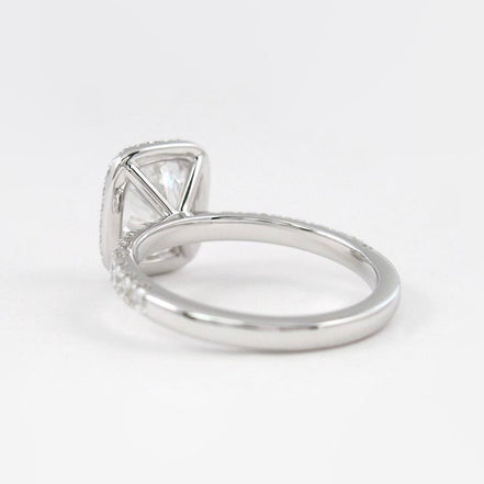 Vintage Halo Cushion Cut Moissanite Wedding Proposal Ring