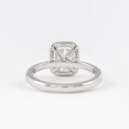 Vintage Halo Cushion Cut Moissanite Wedding Proposal Ring