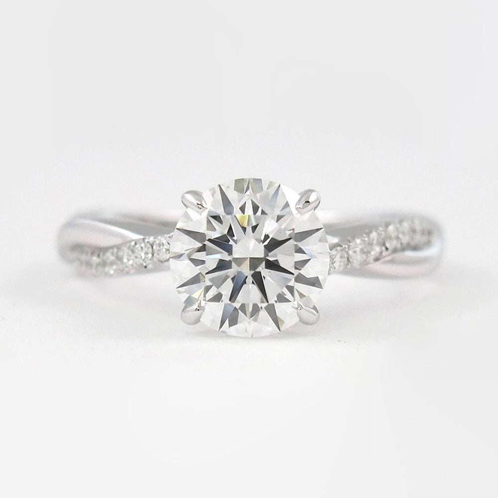 Moissanite Round Cut Twisted Ring For Women