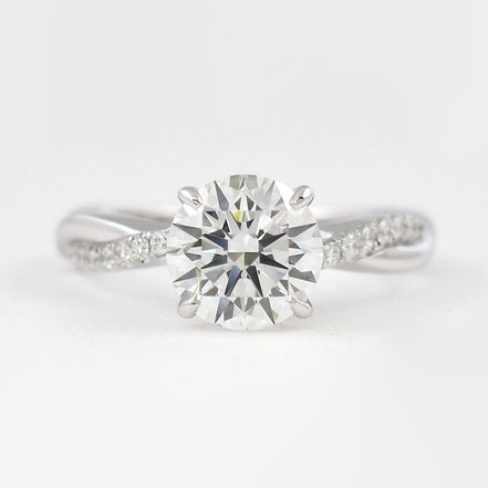 Moissanite Round Cut Twisted Ring For Women