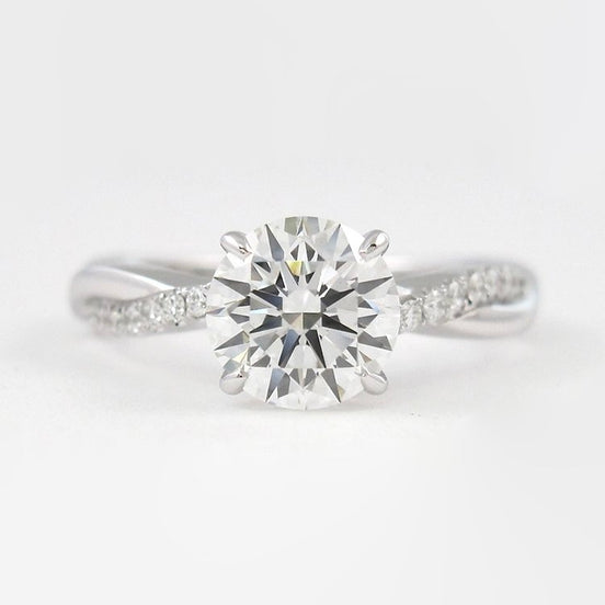 Moissanite Round Cut Twisted Ring For Women