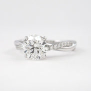 Moissanite Round Cut Twisted Ring For Women